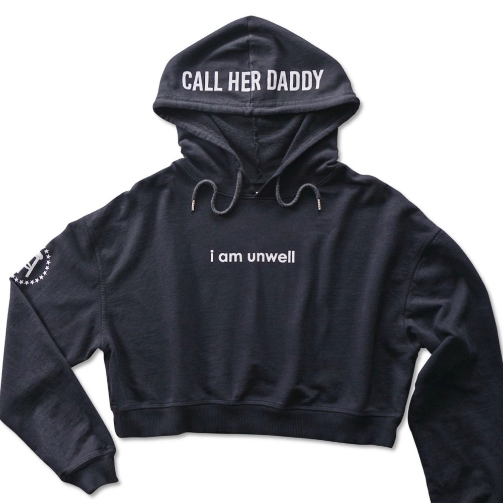 CALL HER DADDY cropped black sweatshirt